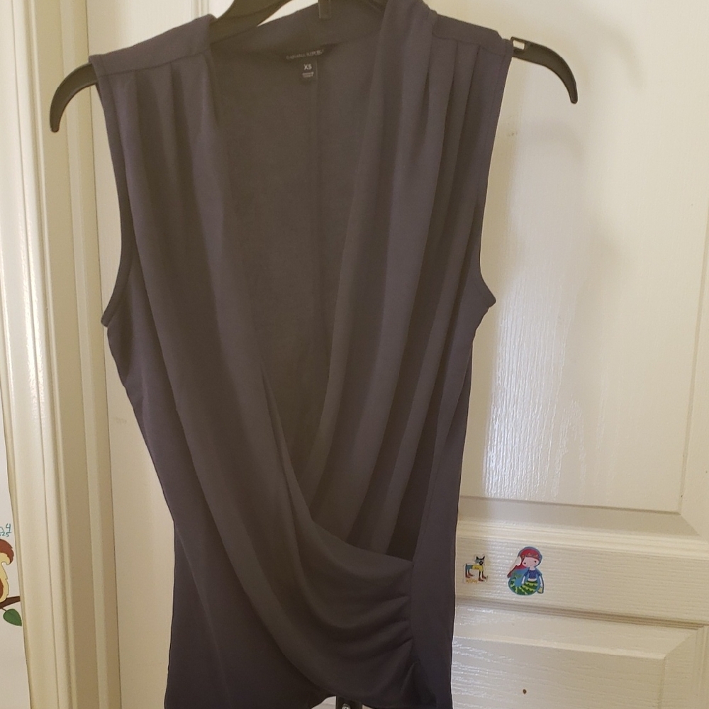 Banana Republic Charcoal Sleeveless Blouse